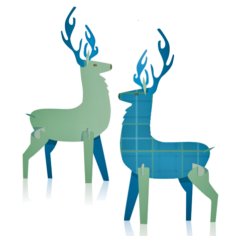stags as designed by happythough for burns night 25th january 2012